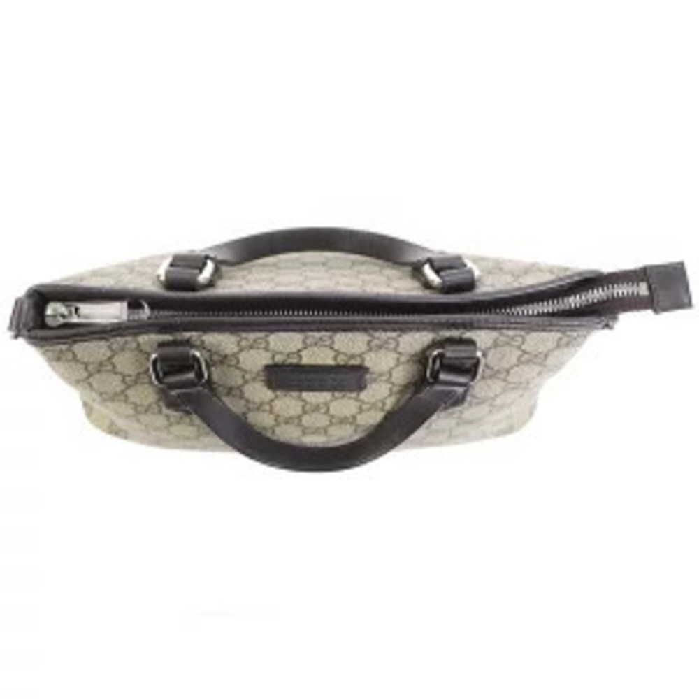Gucci GG Supreme Canvas Tote Bag Beige Ebony Shoulder Handbag KGDHN - Picture 6 of 13